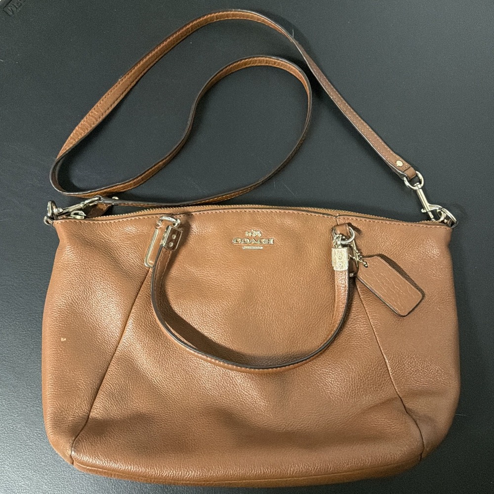 Coach Kelsey Satchel British Tan Gold Hardware Hand Shoulder Bag Leather